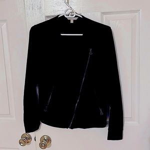 Black Banana Republic jacket with zippers and pockets.
